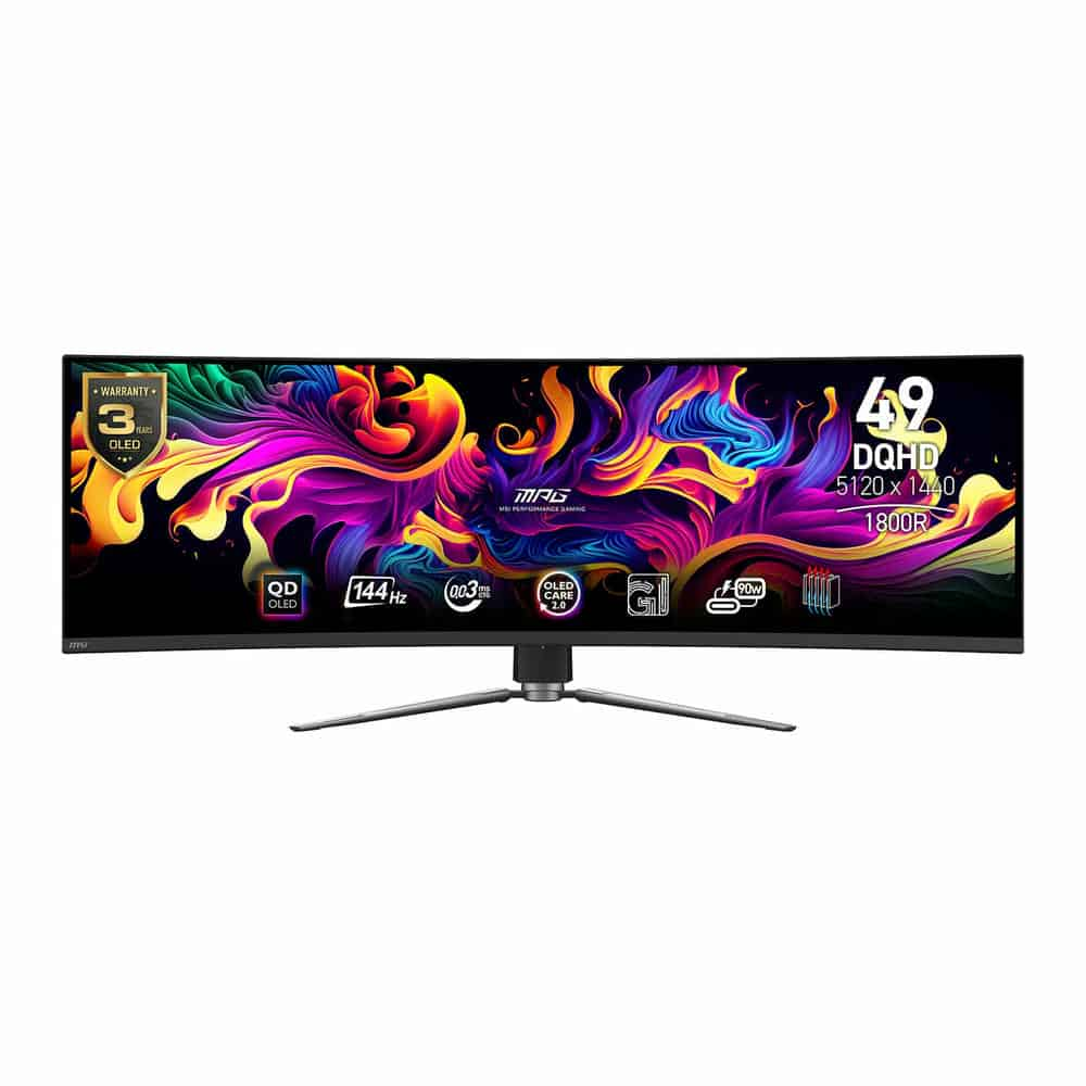 MSI 49" MPG 491CQP QD-OLED DQHD 144Hz Adaptive Sync Open Box Curved Monitor